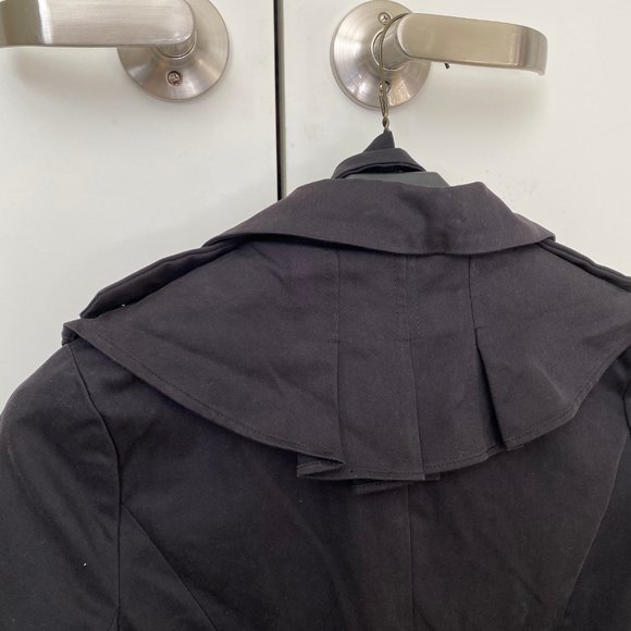 Bread n butter black ruffle trench coat Size 0 - Picture 4 of 4